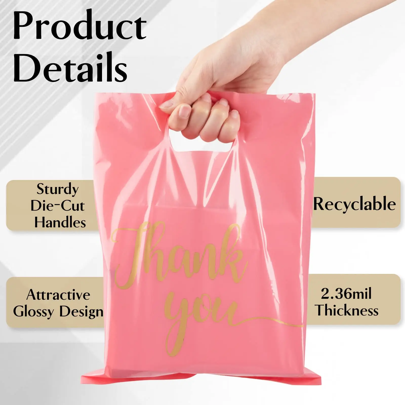 Poly Bags Premium Thank You Poly Bags Handles Retail Wedding Gift Favors For Boutique Business Candy Packaging