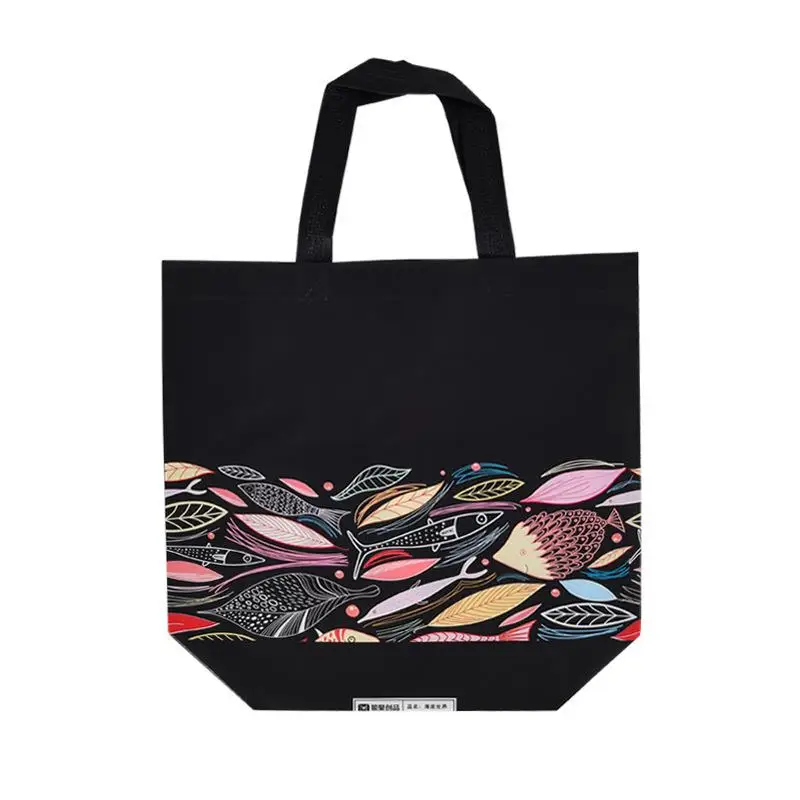 Non-woven Fabric Shopping Bag For Women Printed Folding Eco Bag Travel Grocery Reusable Film Coated Storage Bags Shopping Pouch 6
