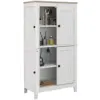 Homcom Bathroom Cabinet, Bathroom Floor Cabinet with Adjustable Shelves, Freestanding Storage Cabinet with Doors, White 1
