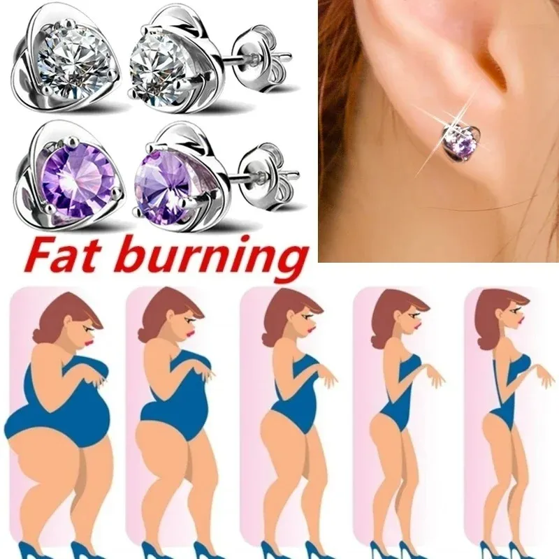 Therapy Energy Slimming Stud Earrings Weight Loss Ear Stud for Women Acupressure Health Care Magnetic Therapy Fitness Jewelry 2