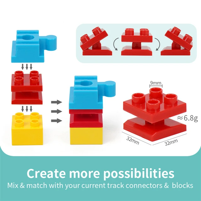 Wooden Train Track Set Accessories Wooden Track Adapter Building Blocks Connectors Compatible with Thomas Wooden Railway 6