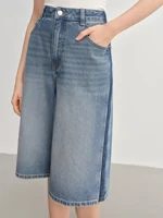 DUSHU Plus Size Women's Casual High-Waisted 7/8 Length Wide-Leg Jeans - 2025 New Arrival Jeans 25DS82853 - Image 4