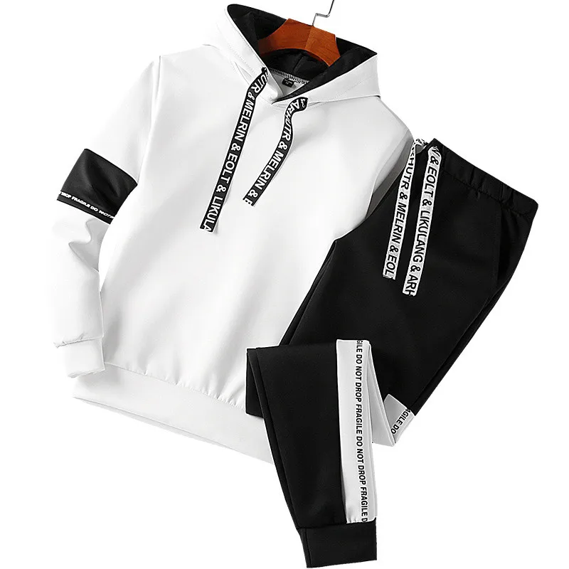 Man Tracksuit Jogging Suit Sportswear Pullover Loose Hoodies Sweatshirt+Pants Suit Spring Autumn Man Hooded Sweatshirts
