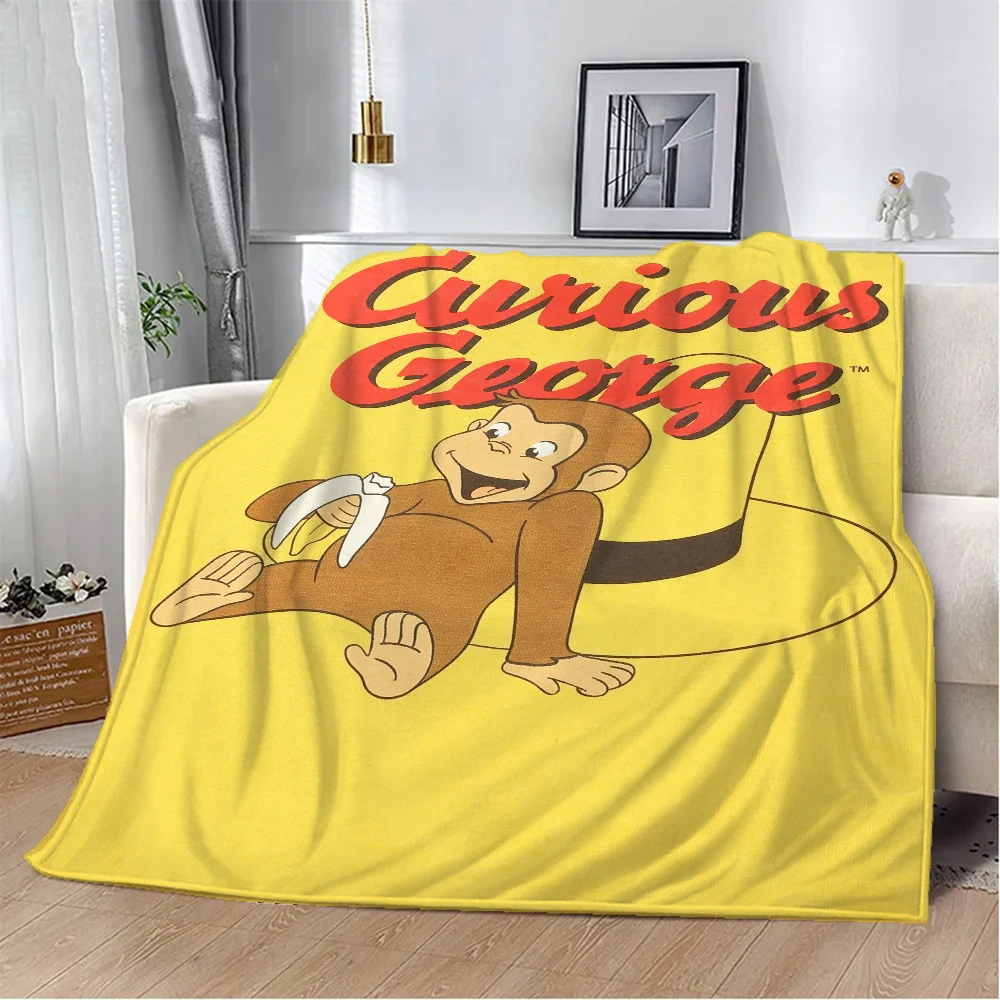 Curious Monkey Microfiber Blanket King Size Fluffy Soft Blankets and Throws Home Interior Beach Towel Luxury Bedding Bed Throw 3