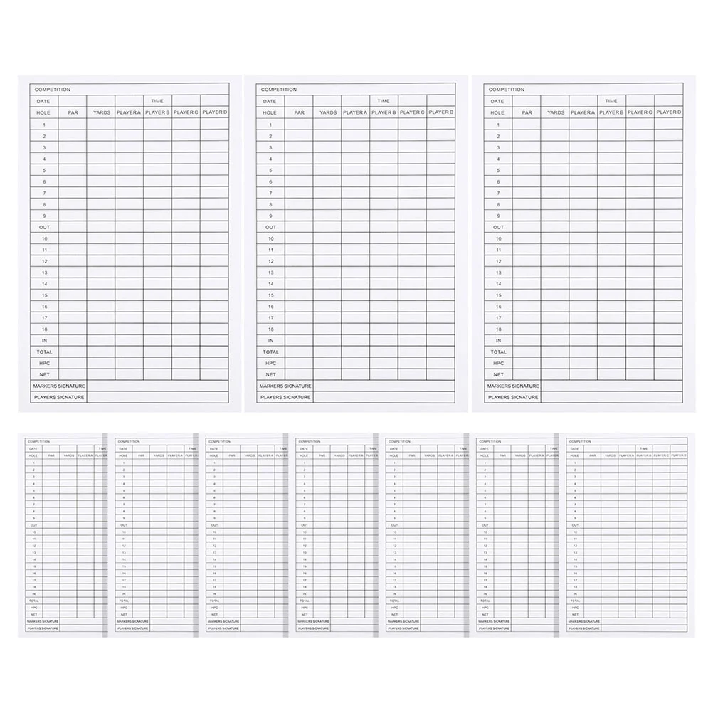 

30 Pcs Sports Golf Scorecard Balls Coated Paper Number Record Tools Recording Cards