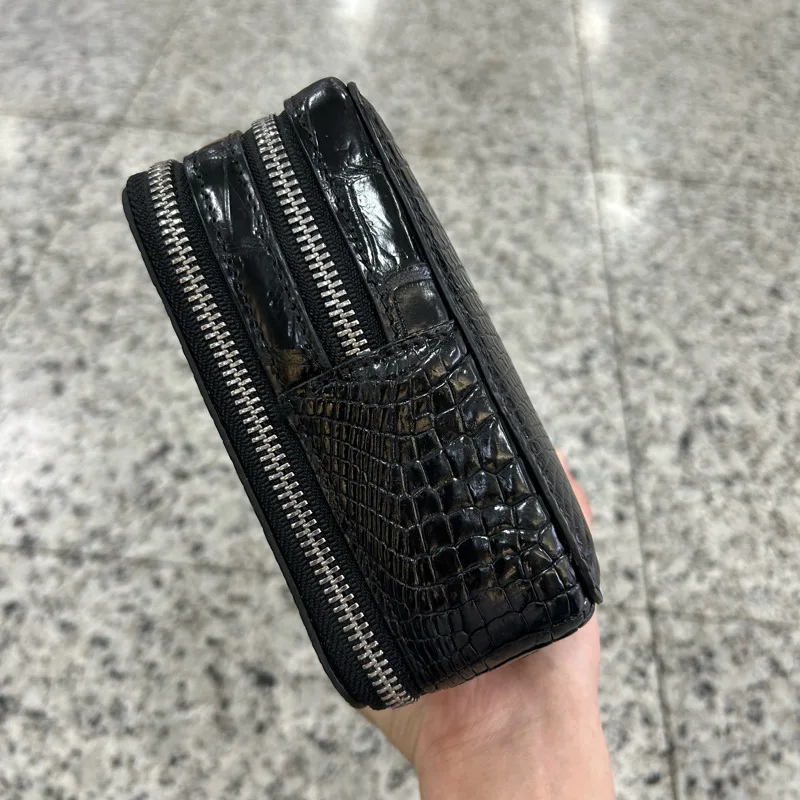 

2024 New Design Crocodile Leather Belly Men's Clutch Bag Large Capacity Genuine Leather Business Clutch Bag 45