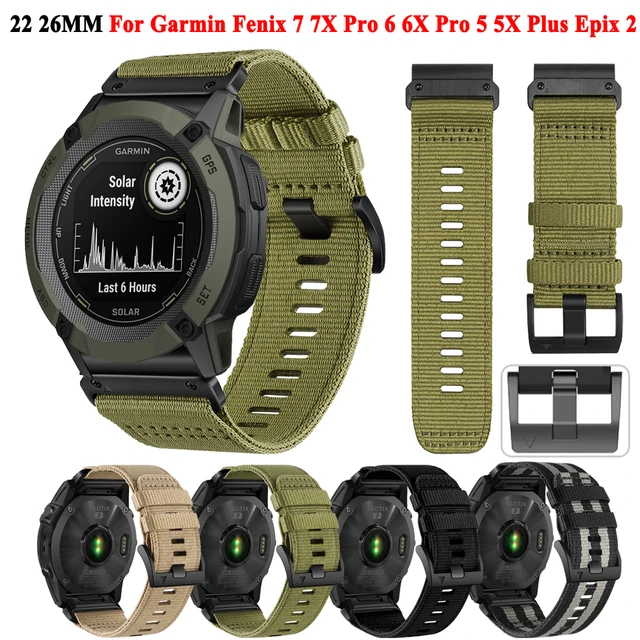 22 26mm Nylon QuickFit Watch Band Straps For Garmin Instinct 2X Solar Smart  Wrist Bracelet Fenix 7 7X 6 6X 5 5X Watchband Correa - AliExpress