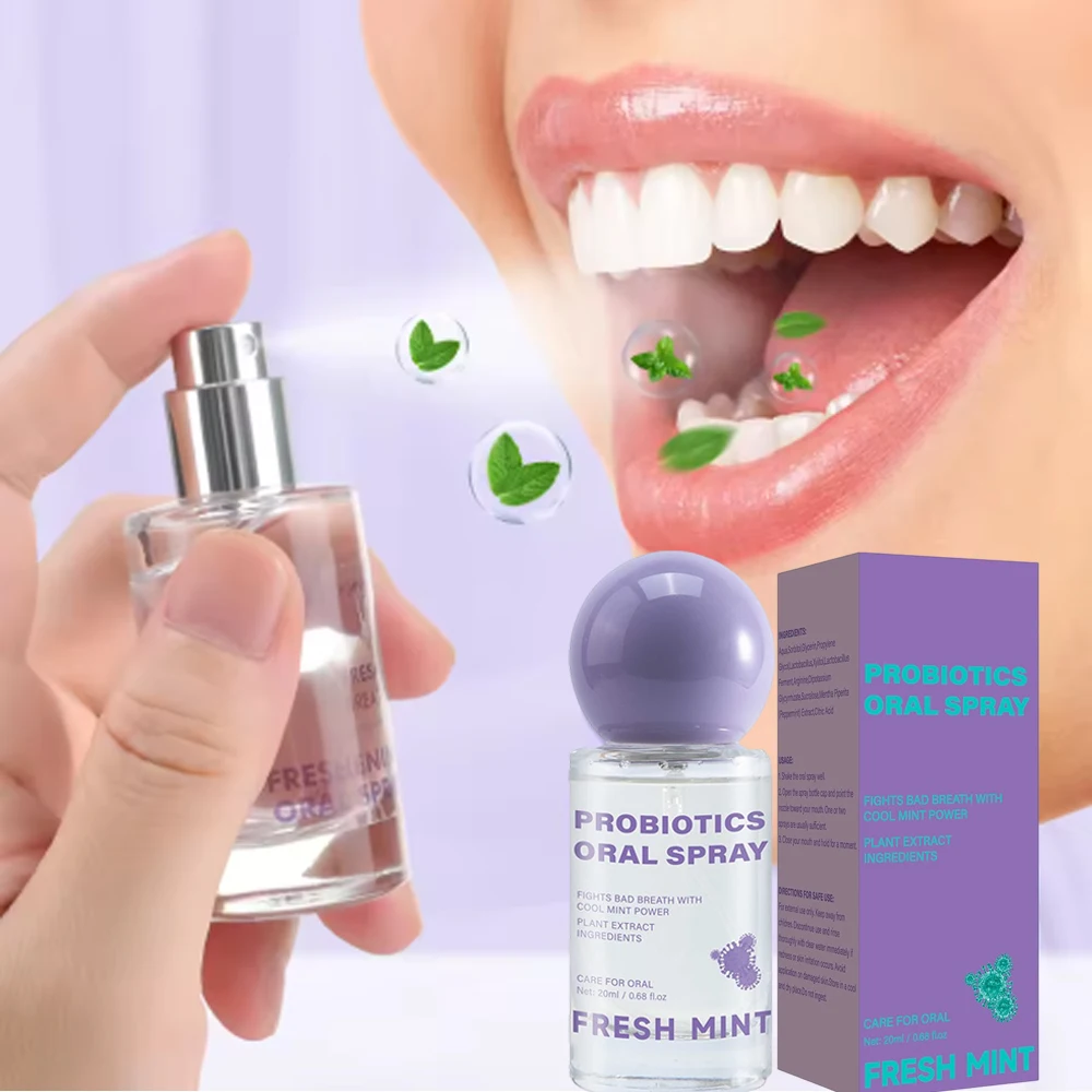 Spray buccal à menthe fraîche longue durée, désodorisant buccal Portable pour adultes, produits de fraîcheur pour soins bucco-dentaires, 20ML