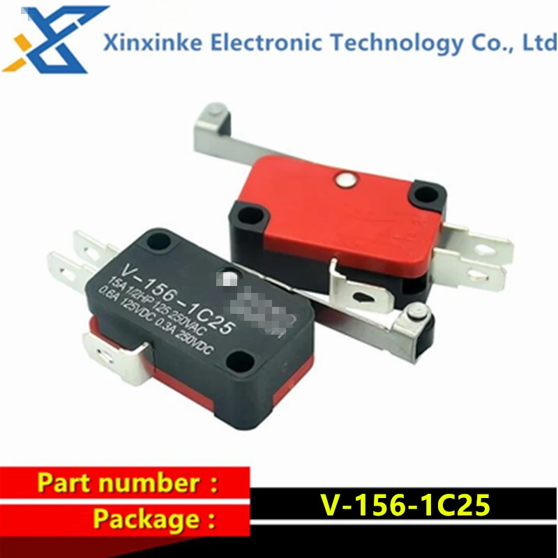 

5PCS V-156-1C25 1NO1NC Lever Roller Micro Switch 16A 250VAC SPDT Momentary Travel Limit Switch