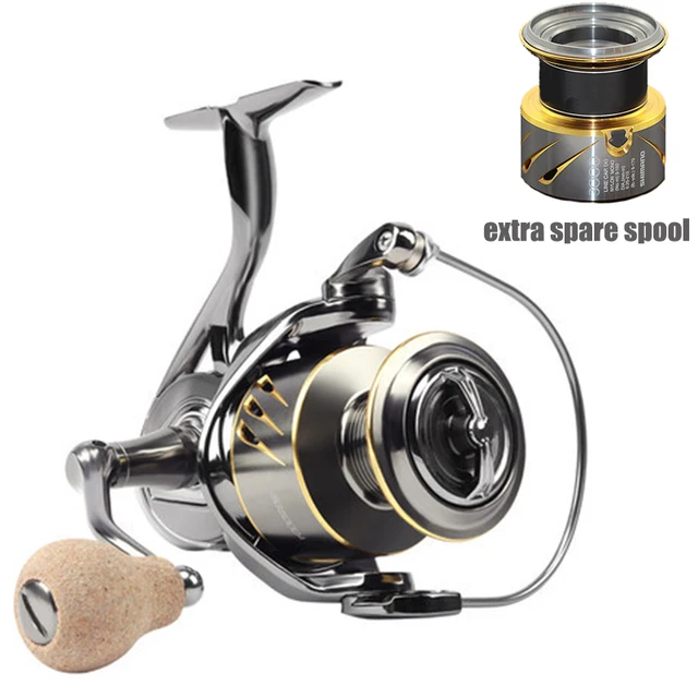 STELLA'Same design Spinning Fishing Reel 9+1BEARINGS Saltwater Fishing Tackle Rxtra spare spool MAX DRAG 55(LB) SG1000-SG6000 Gold