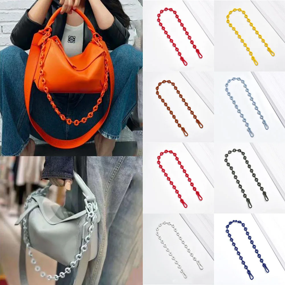 New Handbag Metal Chains For Bag DIY Purse Chain With Buckles Shoulder Bags Straps Handbag Handles Bag Parts & Accessories bag handle chain diy acrylic resin handbag strap shoulder purse replacement straps with buckles for bags