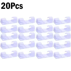 Self - Adhesive Cable Organizer Clips for Home, Office, and Car (20X - White)