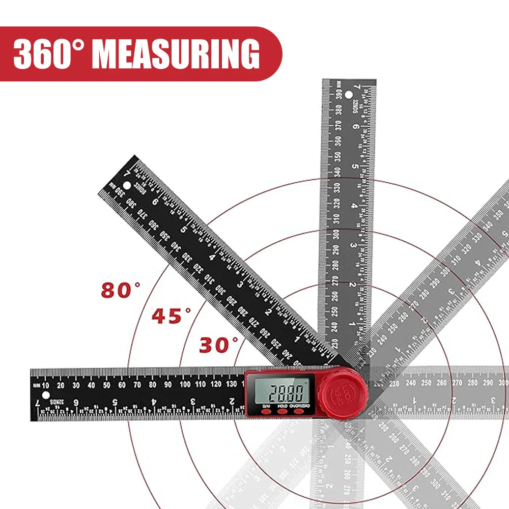 200/300mm Digital Angle Finder Ruler Protractor Inclinometer Electron Goniometer Angle Measuring Tool