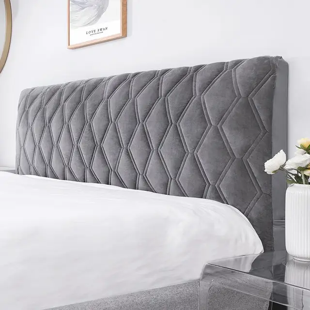 housse tete de lit matelassé en molleton de corail doux – Image 4