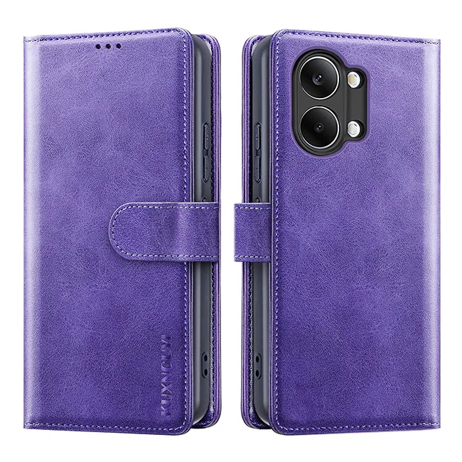 Leather Flip Wallet Phone Case with Magnetic Stand
