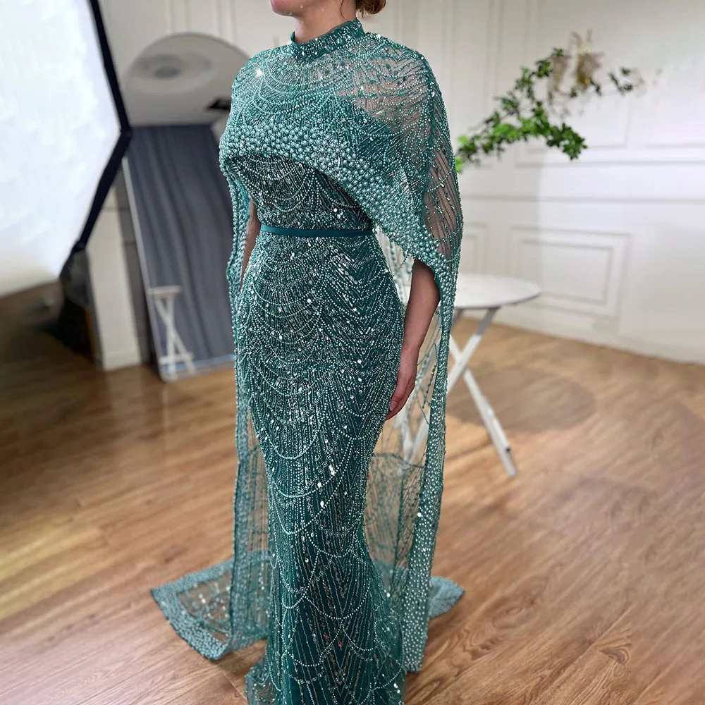 S79785f2fced64f9388331eca75866c4eg Arabic Nude Mermaid Long Cape Sleeves Luxury Evening Dresses Gowns For Women Wedding Party Mallzona