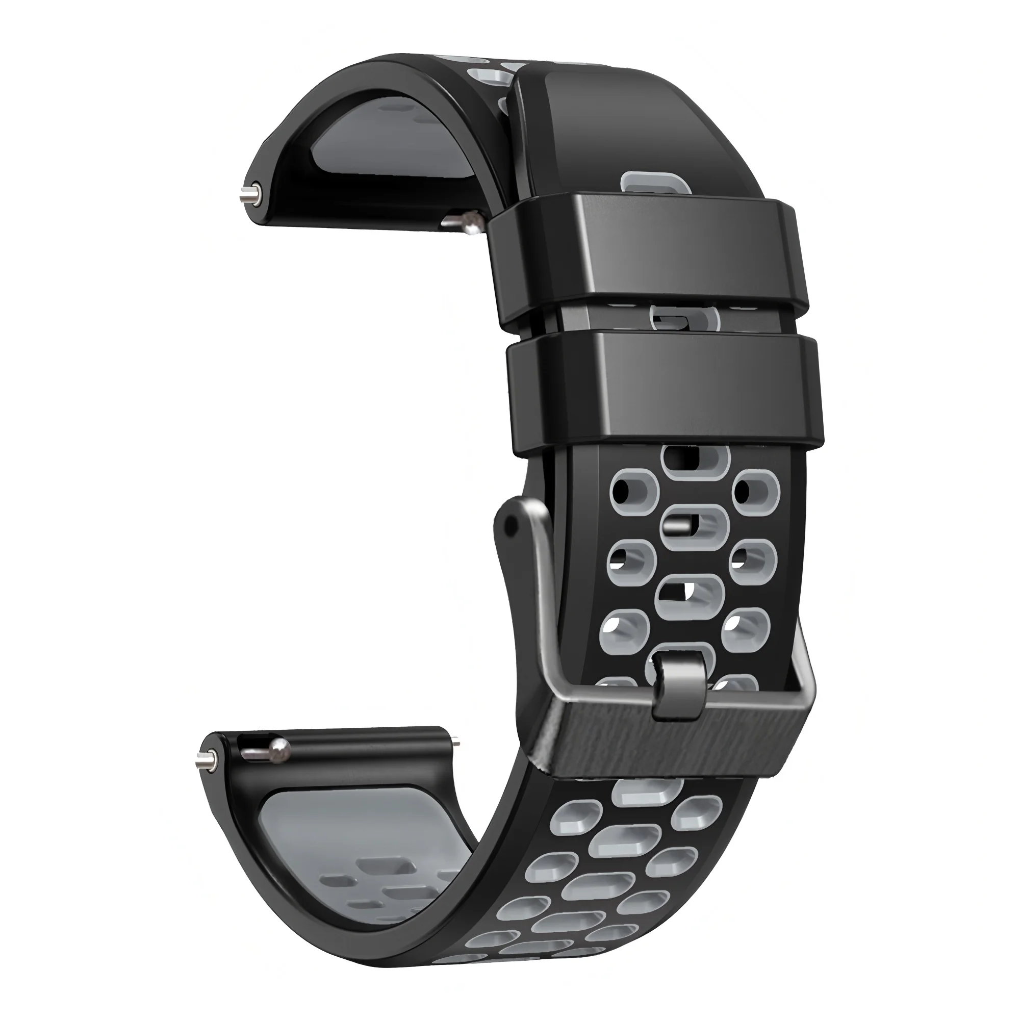 Two-Tone 22MM Sport Silicone Watch Band Strap Bracelet