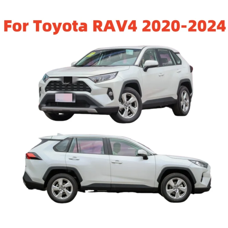 Translucent Car Window Visor Rain Guard Deflector Awnings Shelters Stainless Steel Trim For Toyota RAV4