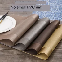 PVC Washable Placemats for Dining Table Mat Non-slip Placemat Set In Kitchen Accessories Cup Coaster Wine Pad Coasters Set 1
