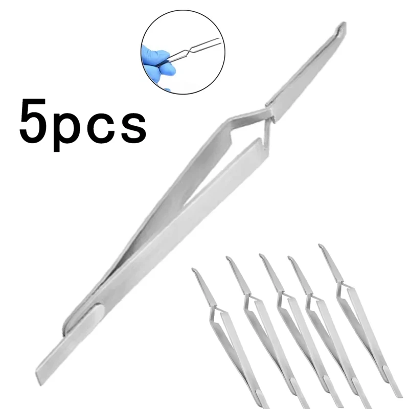 5/10PCS Dental Bracket Tweezers Orthodontic Reverse Action Serrated Stainless Steel Dental Tools for Dentist Clinic 3