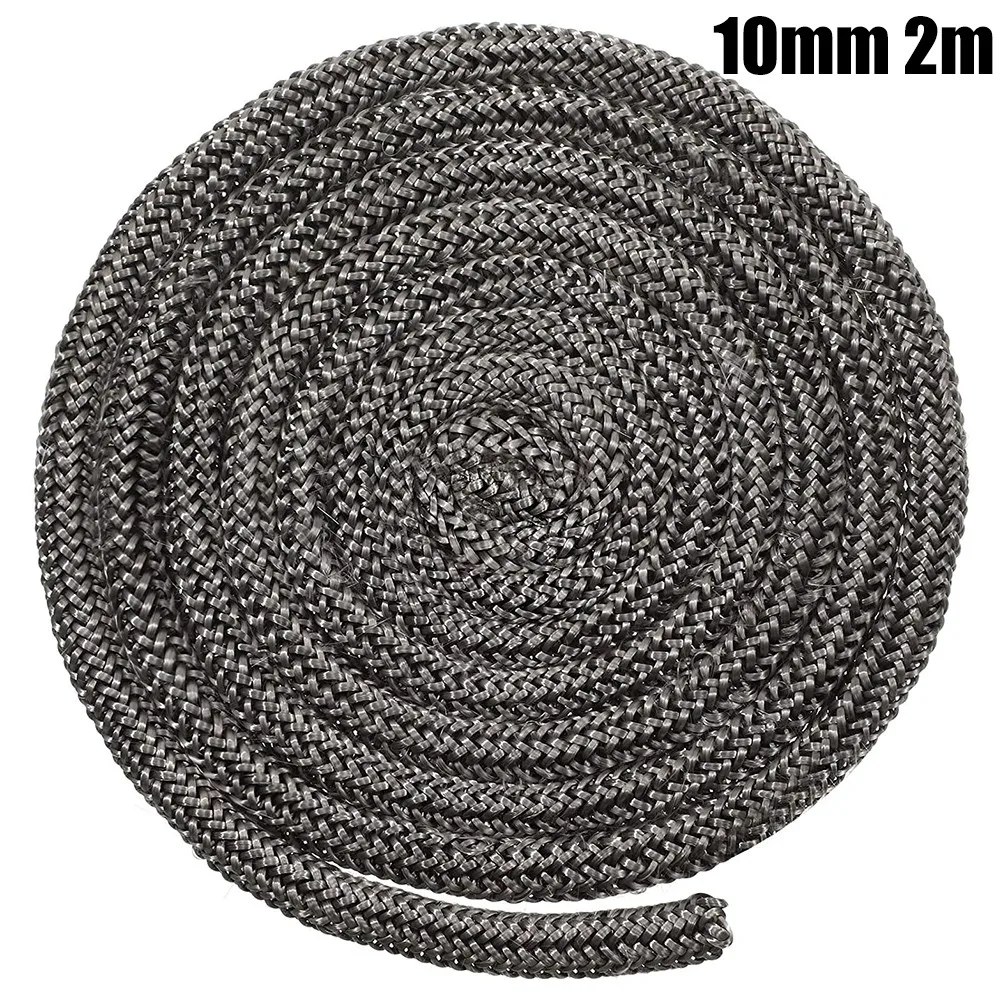 Wood Burning Stove Seal 1PC 10mm 2m Fiberglass Rope Seal Black Stove/Fire Rope Wood Burning Stove Length Log Burner Door Seal For Fireplaces Stoves fiberglass rope