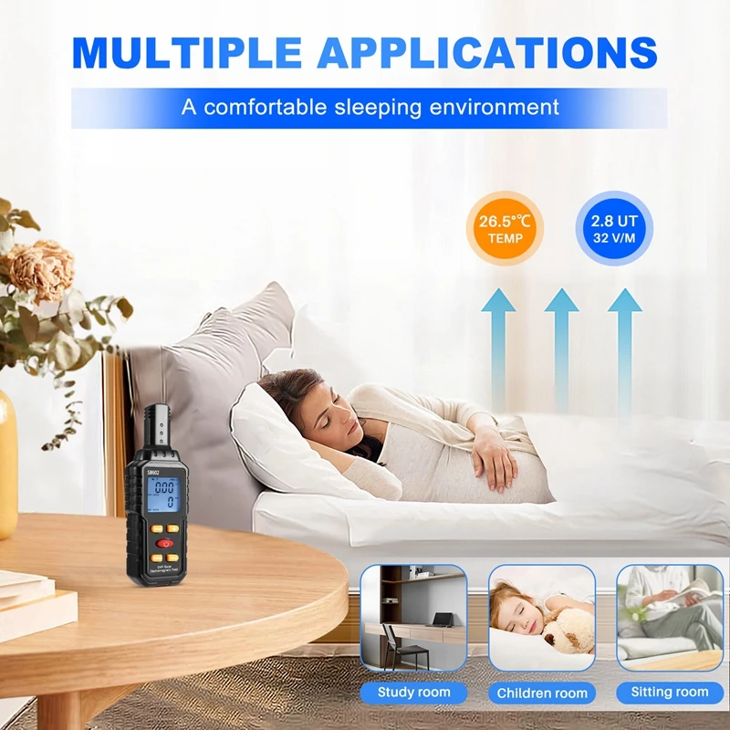 3-In-1 Radiation Dosimeter Counter Geiger EMF Meter Alarm Real-Time Measure Detector Tester