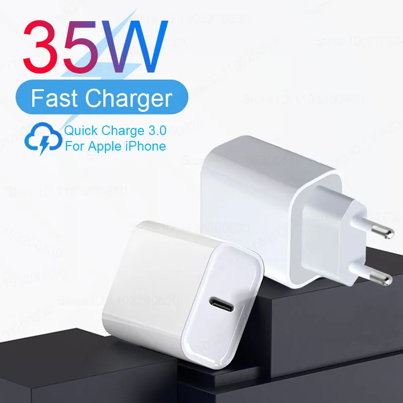 35W Phone Charger For Apple iPhone Pro Max iPad Earburd Fast Charging Type C Adapter Data Cord Accessories