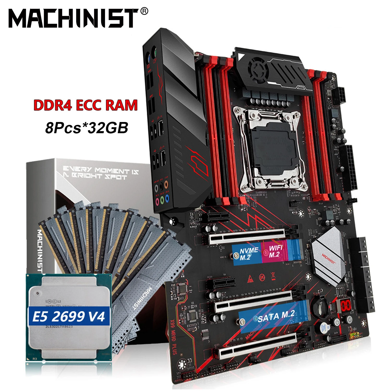 MACHINIST X 99 Xeon E5 2699 V4 CPU 8x32G 256GB DDR4 machinist-x-99-xeon-e5-2699-v4-cpu-8x32g-256gb-ddr4