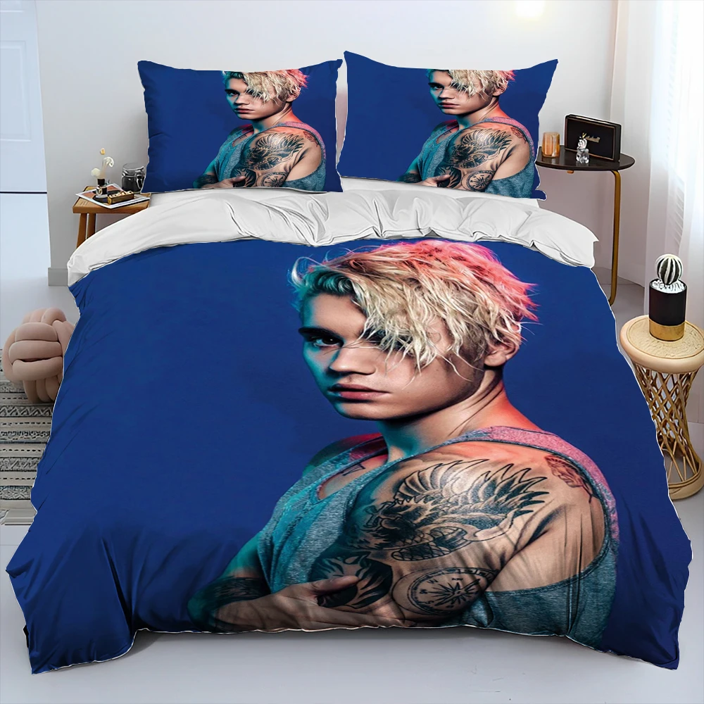 Popular Singe Justin Bieber JBiebs Comforter Bedding Set,Duvet Cover Bed Set Quilt Cover Pillowcase,king Queen Size Bedding Set 2