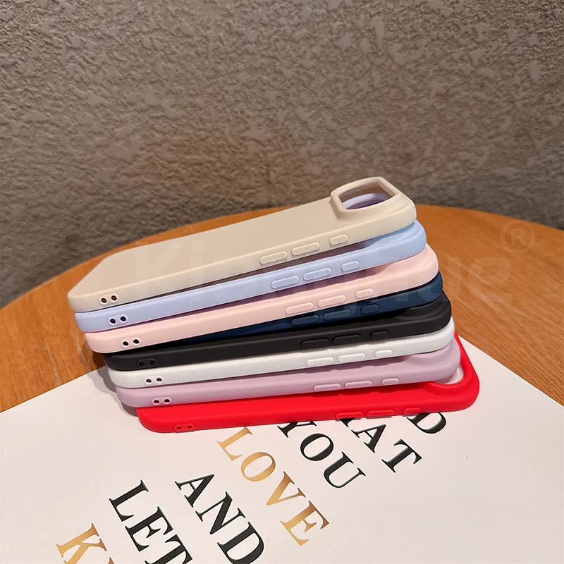 Luxury Pattern Matte Candy Color Silicone Soft Case - Solid Color Shockproof Cover