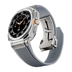 Luxury Men's Sport Band with Stainless Steel Buckle - Galaxy  Ultra 2025 (Titanium Grey)