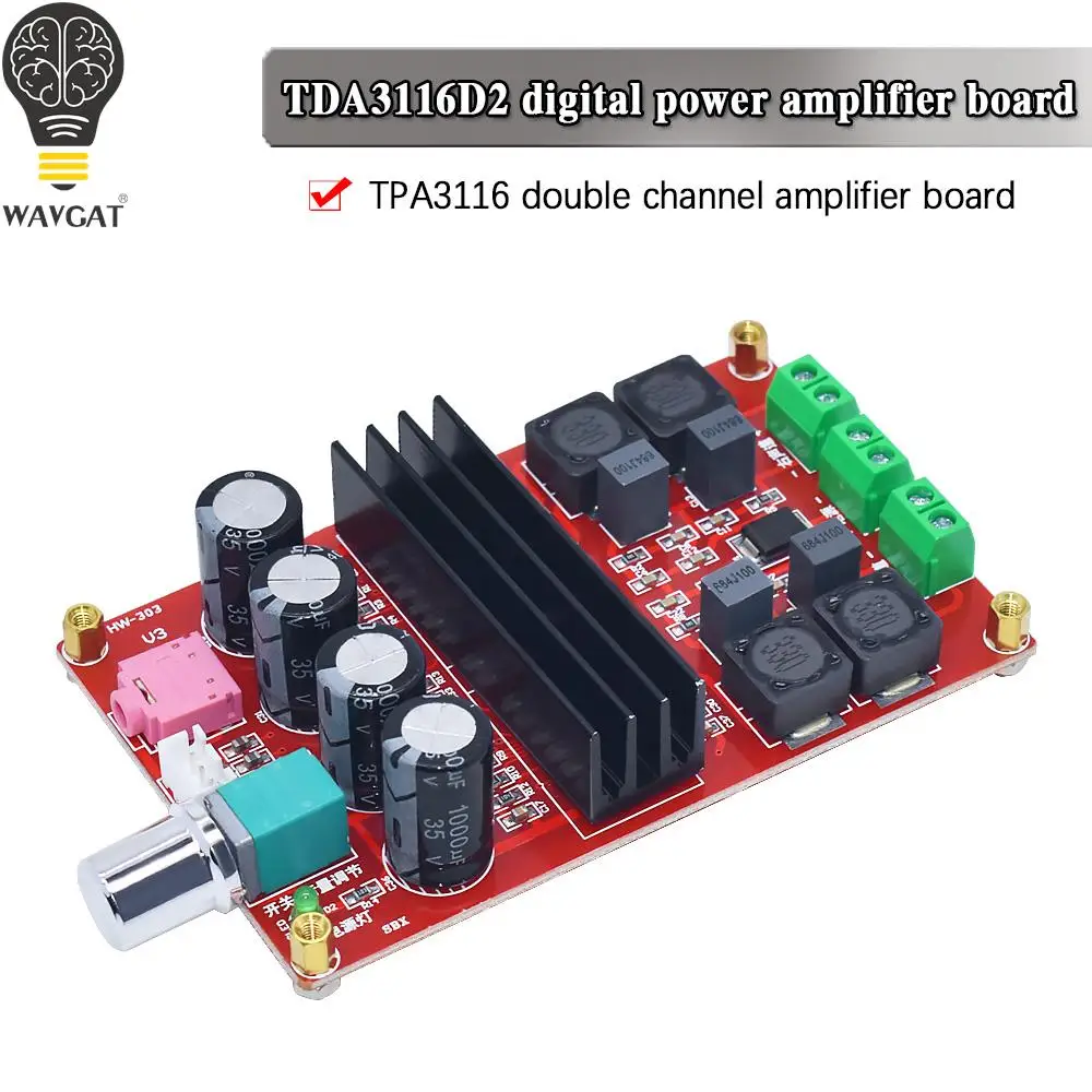 TPA3116 2x100W D2 Dual Channel Digital Audio Amplifier Board 12V-24V for Arduino 