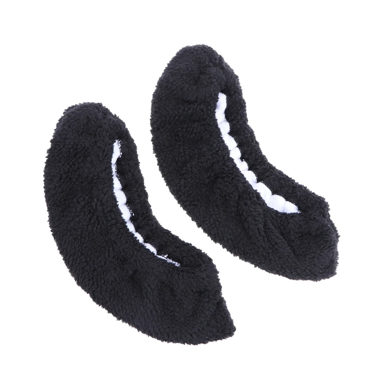 

2 Pair of Kids Elastic Skating Cover Plush Water Absorption Towel Skate Protector for Ice Hockey Skating Supplies (Black, Size