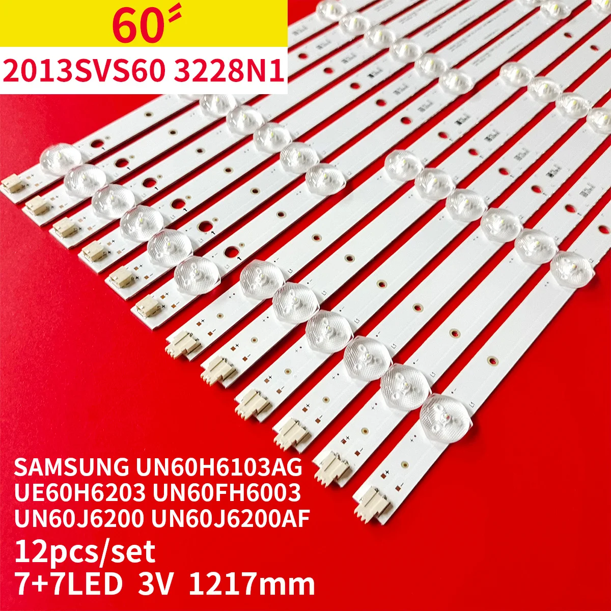 60Pcs/5set LED Backlight Strip for Samsung UN60H6103AG UE60H6203 UN60FH6003 UN60J6200 UN60J6200AF D3GE-600SMB-R1 R2 BN96-29074A 60pcs led strip for samsu ue48ju6060 ue48ju6400 v5du 480dca r1 v5du 480dcb r1 bn96 34793a bn96 34794a un48ju6000 ua48ju6670