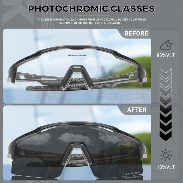 - Photochromic Sunglasses  Men Cycling Glasses MTB Women Sport Speed Road Mountain Bike Bicycle Cycl Eyewear Goggle - Image 4