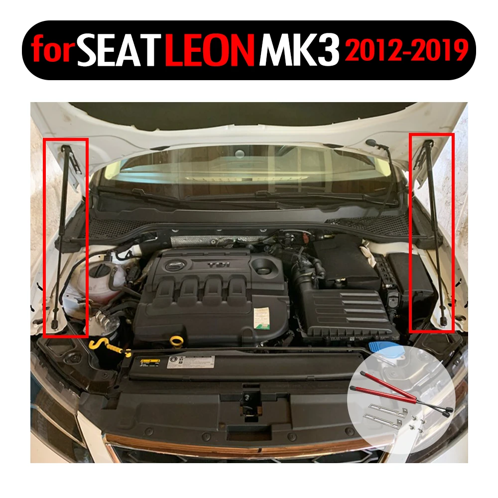 Puntales de capó para SEAT MK3 5F 2012 2020, soportes de elevación, amortiguador de modificado, de choque sin Taladro|Barras de puntal| - AliExpress