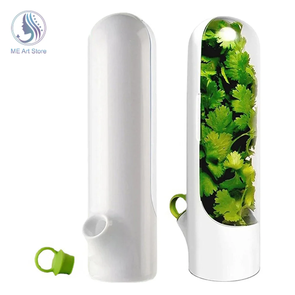Herb Storage Capsule Case Fresh-Keeping Box Cup Type Food Storage Container Vegetable Preservation Bottle Kitchen Accessories