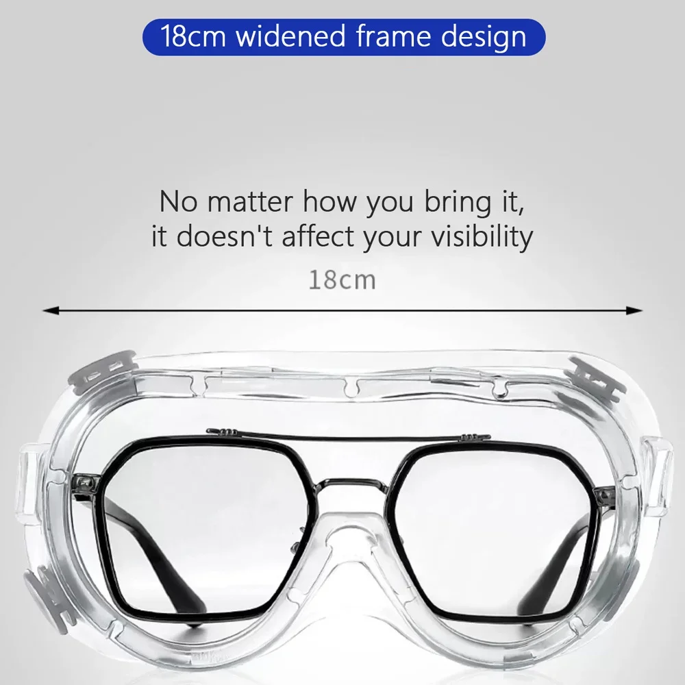 Protective Goggles Clear Safety Goggles Men Women Eye Protect Off-road Cycling Safety Anti Dust Glasses Protection Moto Dust-proof Eyeglass