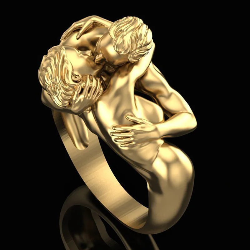 Unique Concend Adam And Eve Rings Lover Rings For Men Women Fidanzamento Wedding Ring Party Jewelry Gifts