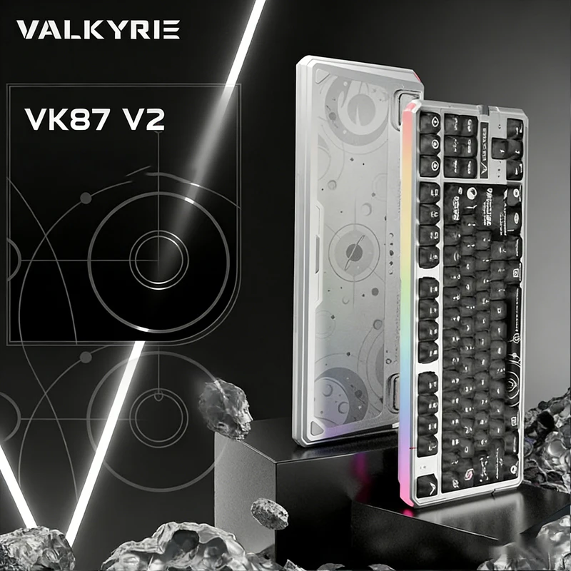 VALKYRIE VK87 V2 기계식 키보드 무선 3모드 듀얼 8k 가스켓 구조 래피드 트리거 낮은 대기 시간 FPS용 게이밍 키보드