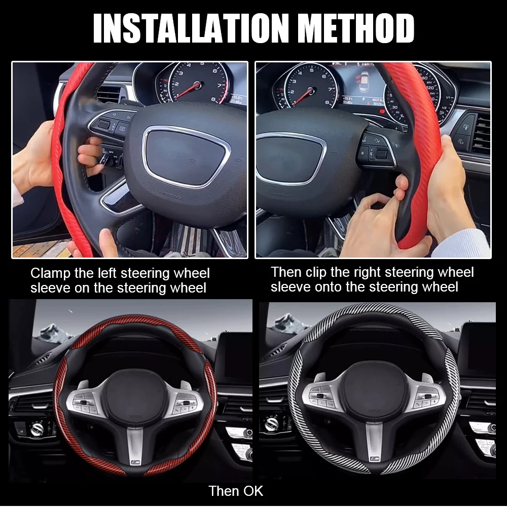 Non-Slip Car Steering Wheel Cover steering wheel cover For BMW F10 G30 E92 G20 E46 E90 X3 X5 E53