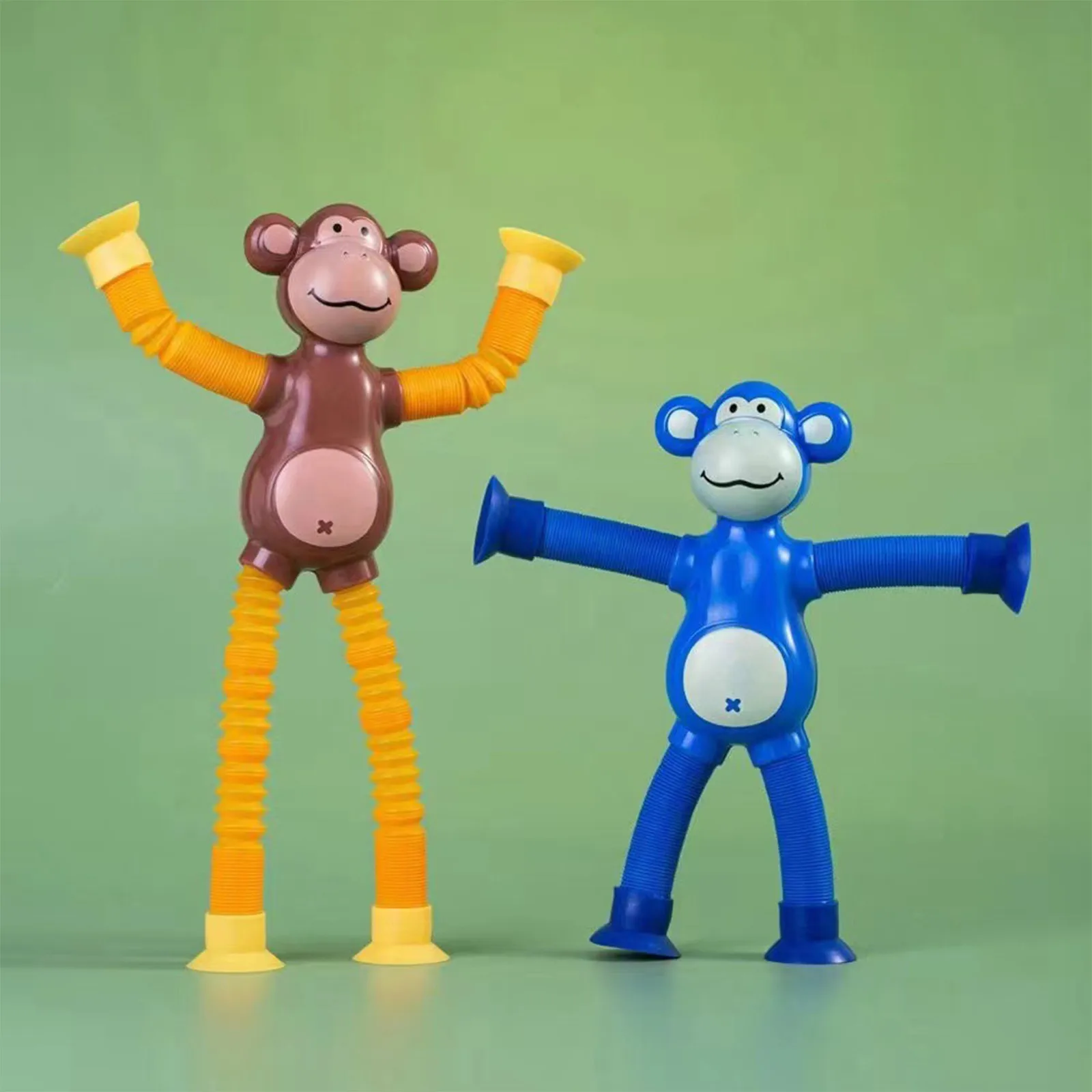 Fun And Unique Versatile Telescopic Tube Toy 4pcs Puzzle Relieving Stretching Tube With Light Monkey Stress Relieving New Toys fidget toys,building block toys,prank toys,dancing cactus toy,self ink stamps,action figures toys,stress relief toys,party toys,bubble tube toy,mini projector