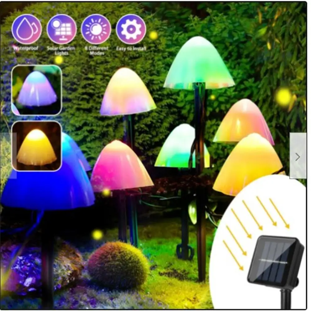 10 Lights 3m Mini Lights Solar Mushroom Garlands Solar Lighting String Light Garden Decorative Waterproof Ip65 Fairy Lights fairy lights target String Lights