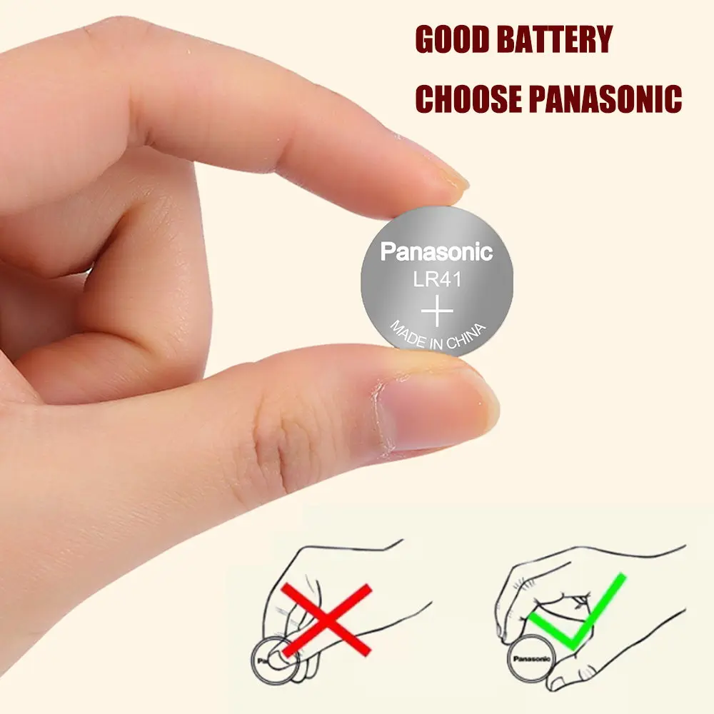 Panasonic AG3 LR41 392 Button Batteries SR41 192 Cell Coin Alkaline Battery 1.55V L736 384 SR41SW  For Watch Toys Remote dyson battery