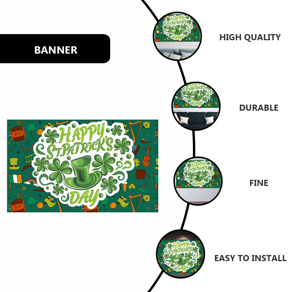 St Patrick's Backdrop Banner Emblems Background Cloth 2