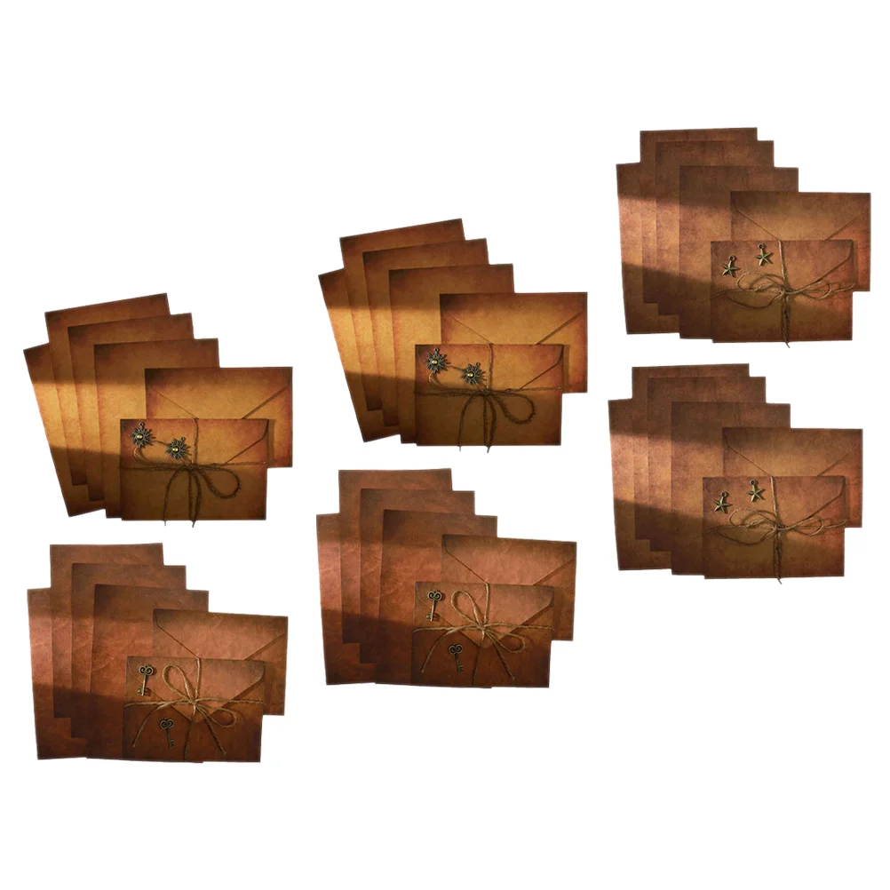 

6 Sets Letter Paper Envelop Package Retro Decor Compact Wedding Envelopes Accessories