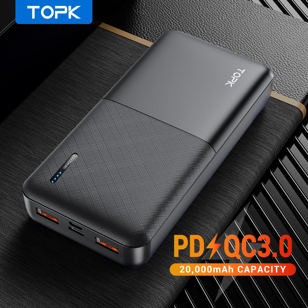 TOPK I2009Q Power Bank 20000mAh External Battery Quick Charger 3.0 USB Type C PD 3.0 Fast 18W Powerbank for iPhone Xiaomi Mi 9 8 portable charger for android