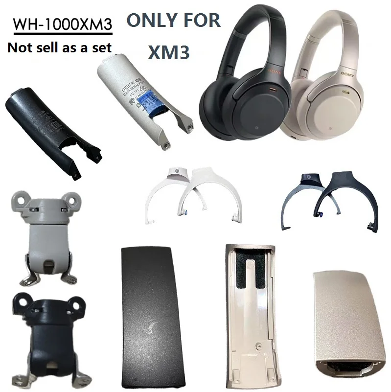 WH-1000XM3 Spare parts For Sony wh1000xm3 Wireless headset Replacement plastic outer Slider/inner beam,hinge swivel ear pads