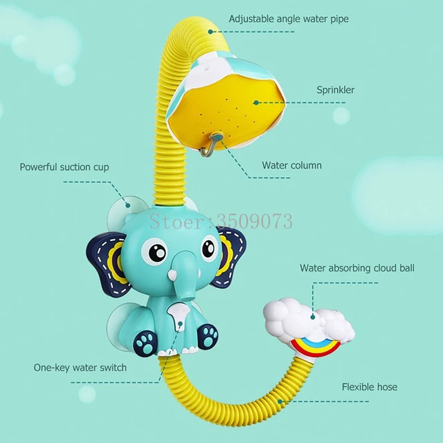 Bath Toys Electric Elephant Water Spray For Kids Baby Bathroom Bathtub Faucet Shower Toys Strong Suction Cup Children Water Game 2