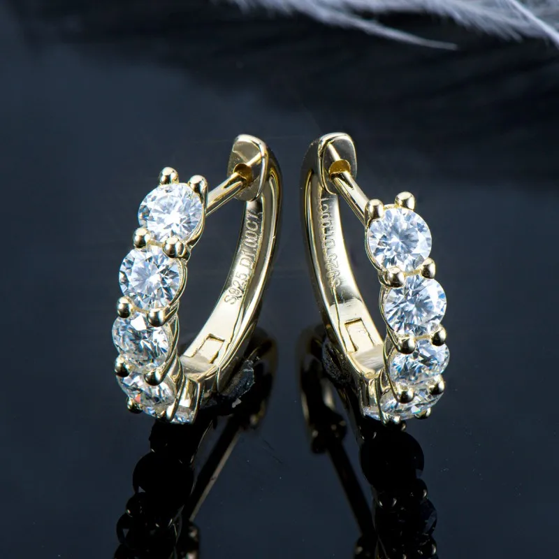 ●TATIANA● Silver 925 moissanite one touch hoop earrings DE Amazon.com: Moissanite Earrings, 925 Sterling Silver Dangle